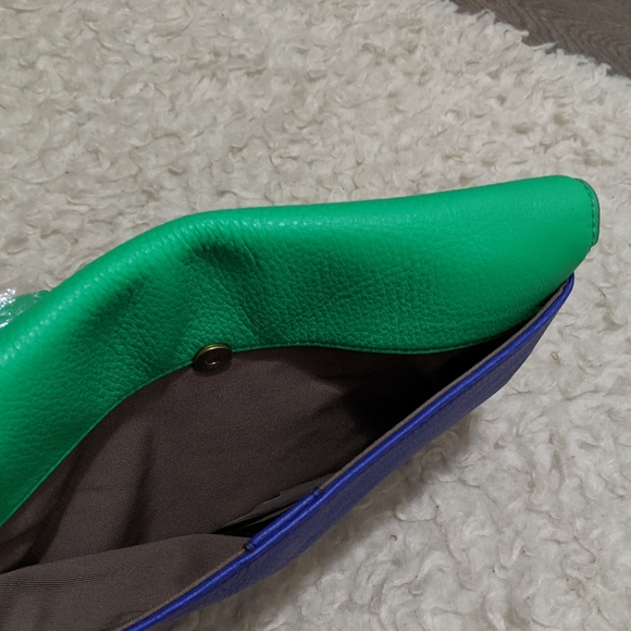 NWT ~ J. CREW Leather Envelope Clutch Purse - Picture 8 of 11